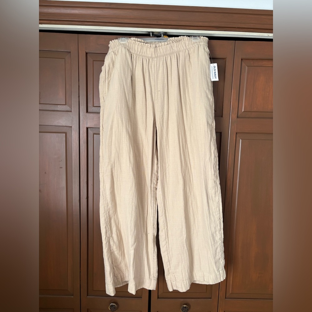 Old Navy Tan high rise Wide Leg Pants